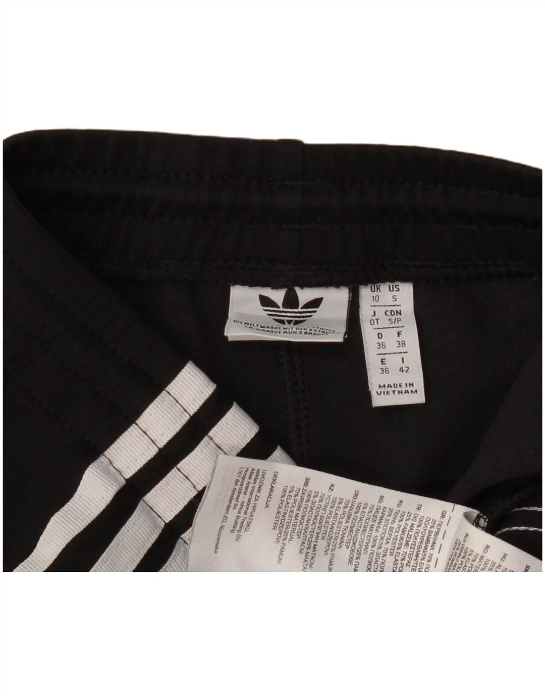 Damskie spodnie dresowe Adidas UK 10, małe, czarne, poliestrowe