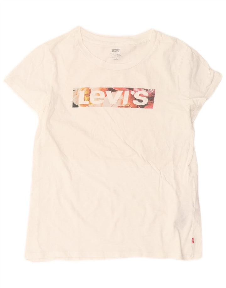 Damska koszulka z grafiką Levi's Top UK 12 Średnia biała bawełna