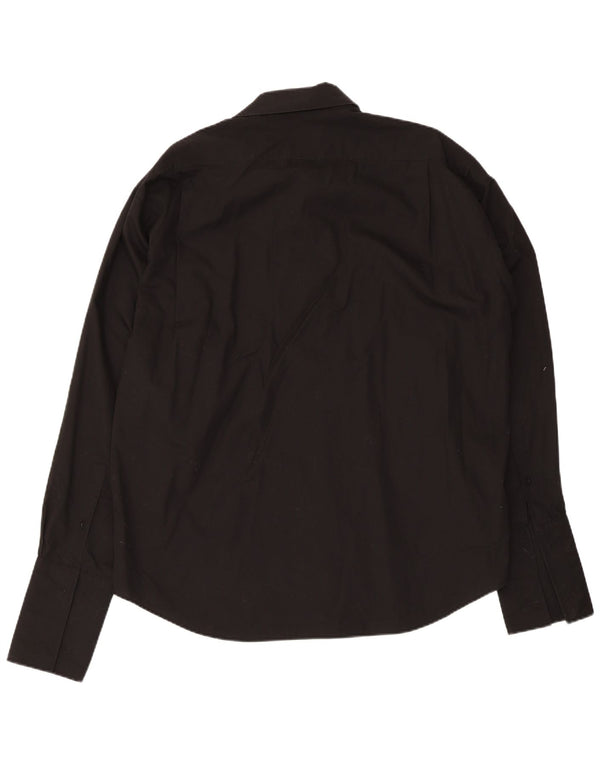 Męska koszula wizytowa Yves Saint Laurent, rozmiar 43 17 XL, czarna bawełna