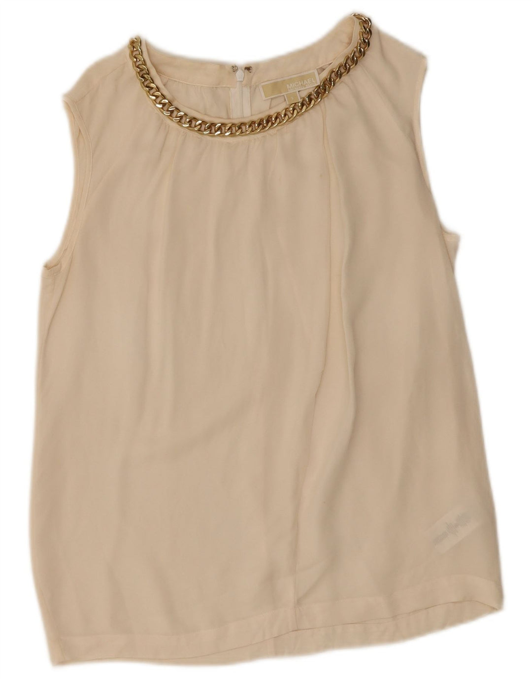 Damska bluzka bez rękawów Michael Kors Top UK 10 Small Off White Silk