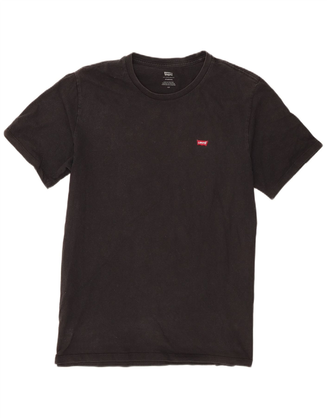 Męski standardowy T-shirt Levi's, duży, czarny, bawełniany
