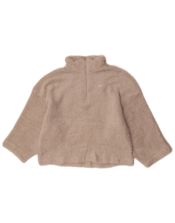 Damski sweter polarowy Reebok z zamkiem błyskawicznym, UK 4/6 XS w kolorze złamanej bieli, poliester