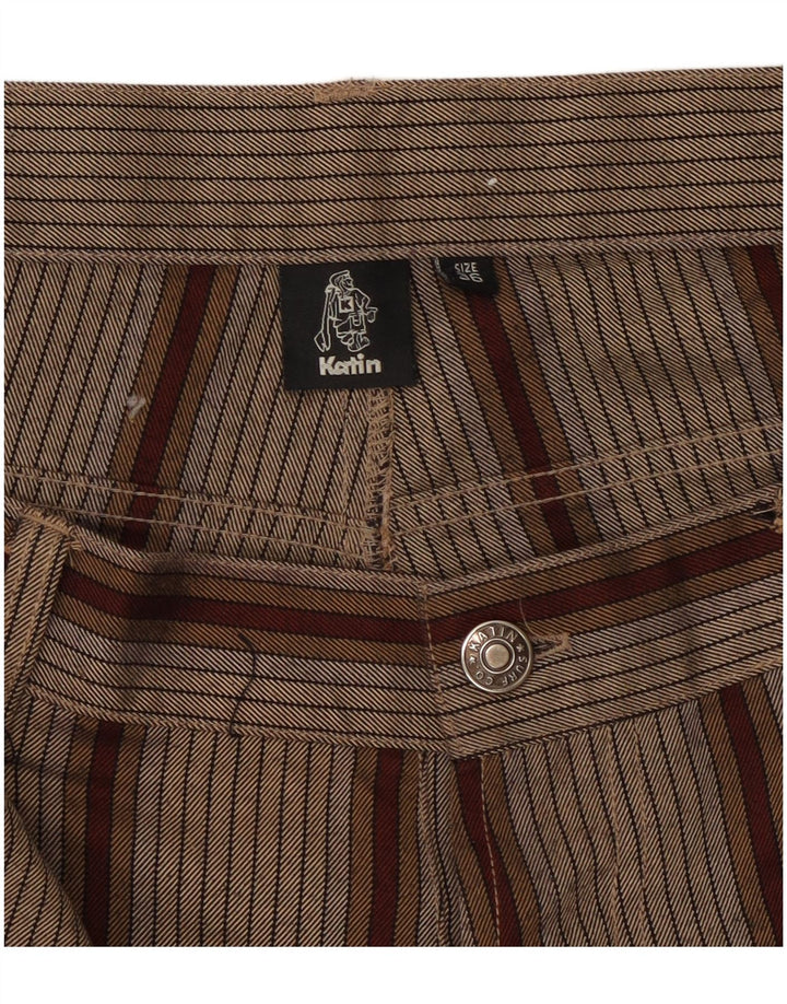 Męskie szorty Katin W36, duże, brązowe, poliestrowe paski