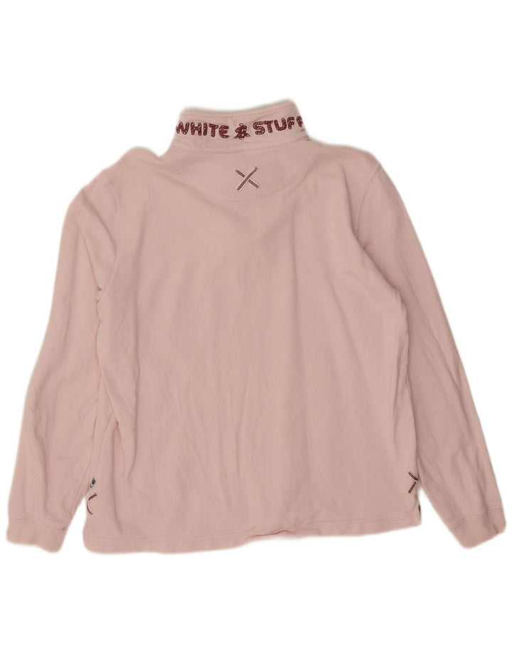 Damski sweter WHITE STUFF z grafiką i zamkiem błyskawicznym UK 12, średni róż