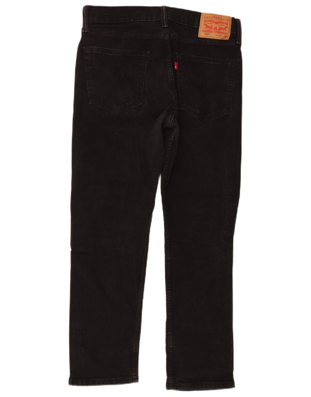 Męskie dżinsy Levi's 502 Straight W33 L27 Czarna bawełna