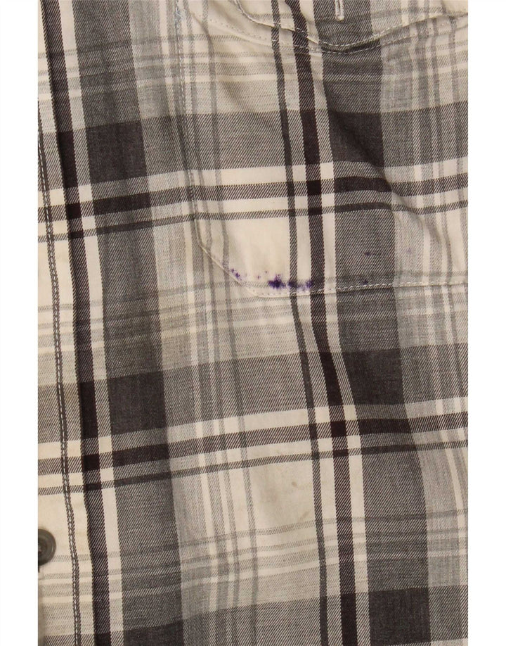 Męska koszula flanelowa Chaps, duża, szara, bawełniana krata