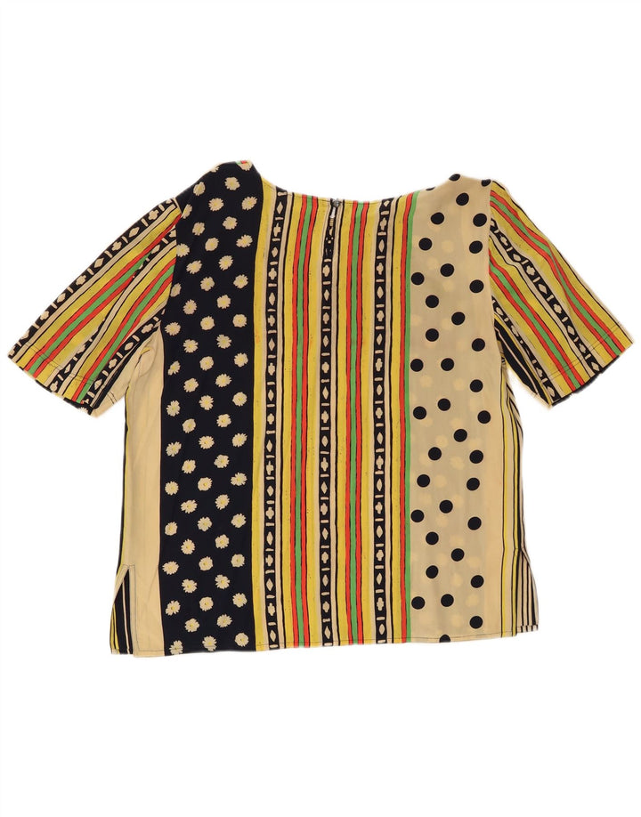 Bluzka damska Vintage Top UK 16, duża, wielobarwna, geometryczna