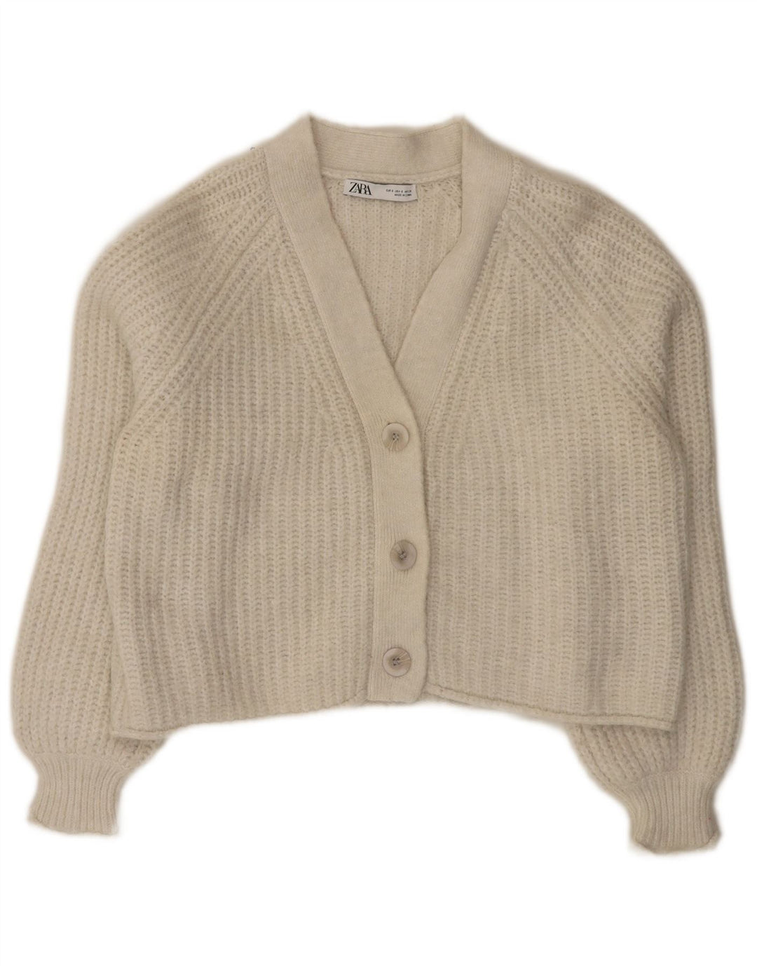 Damski sweter oversize Zara Crop Oversize UK 10 Small White