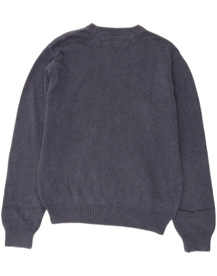TOMMY HILFIGER Męski sweter z okrągłym dekoltem, średni granatowy, bawełniany