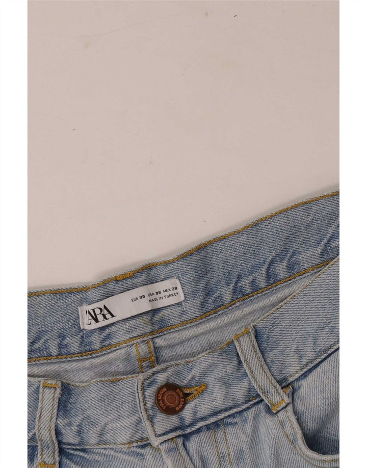 Damskie spodenki jeansowe Zara w trudnej sytuacji EU 38 Small W28 niebieskie