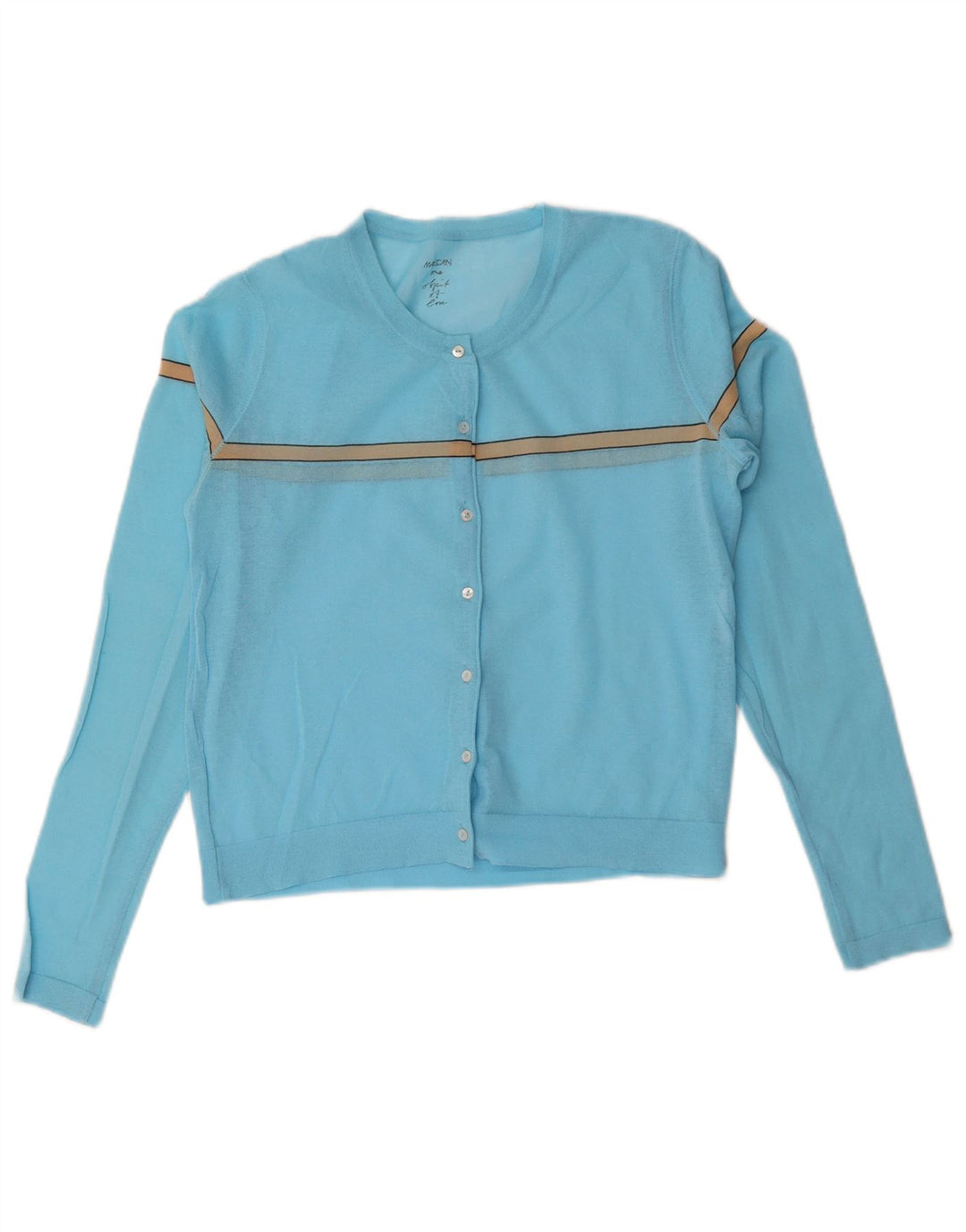 Sweter damski Marccain Crop Cardigan UK 14 w średnie niebieskie paski