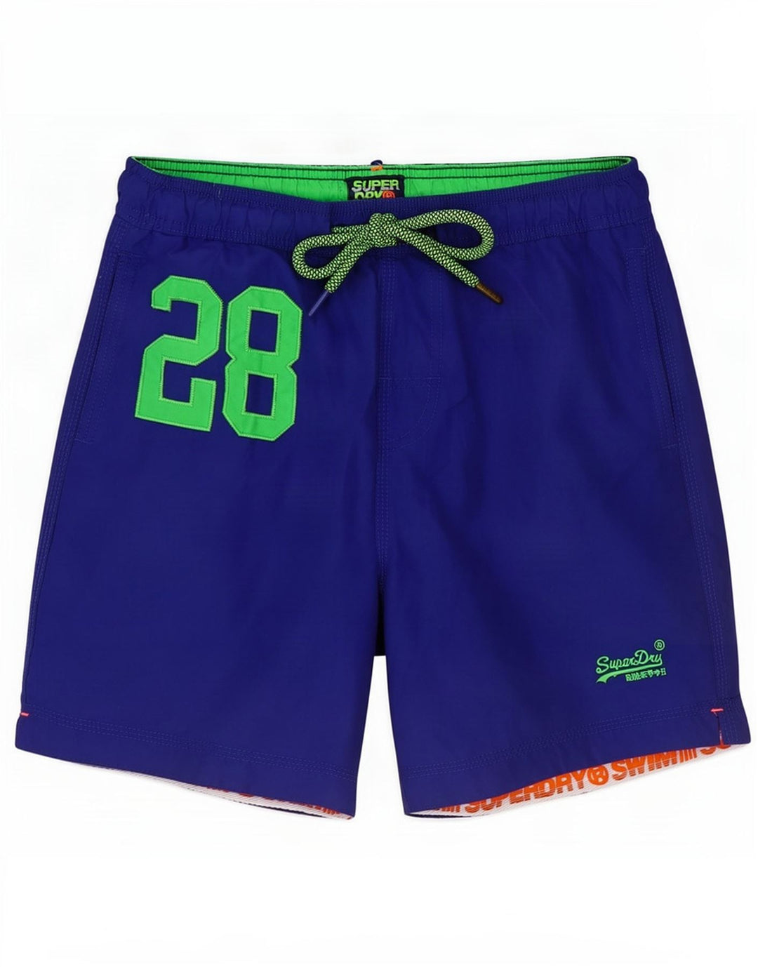 Męskie spodenki kąpielowe Superdry Graphic, duże, niebieskie, poliestrowe