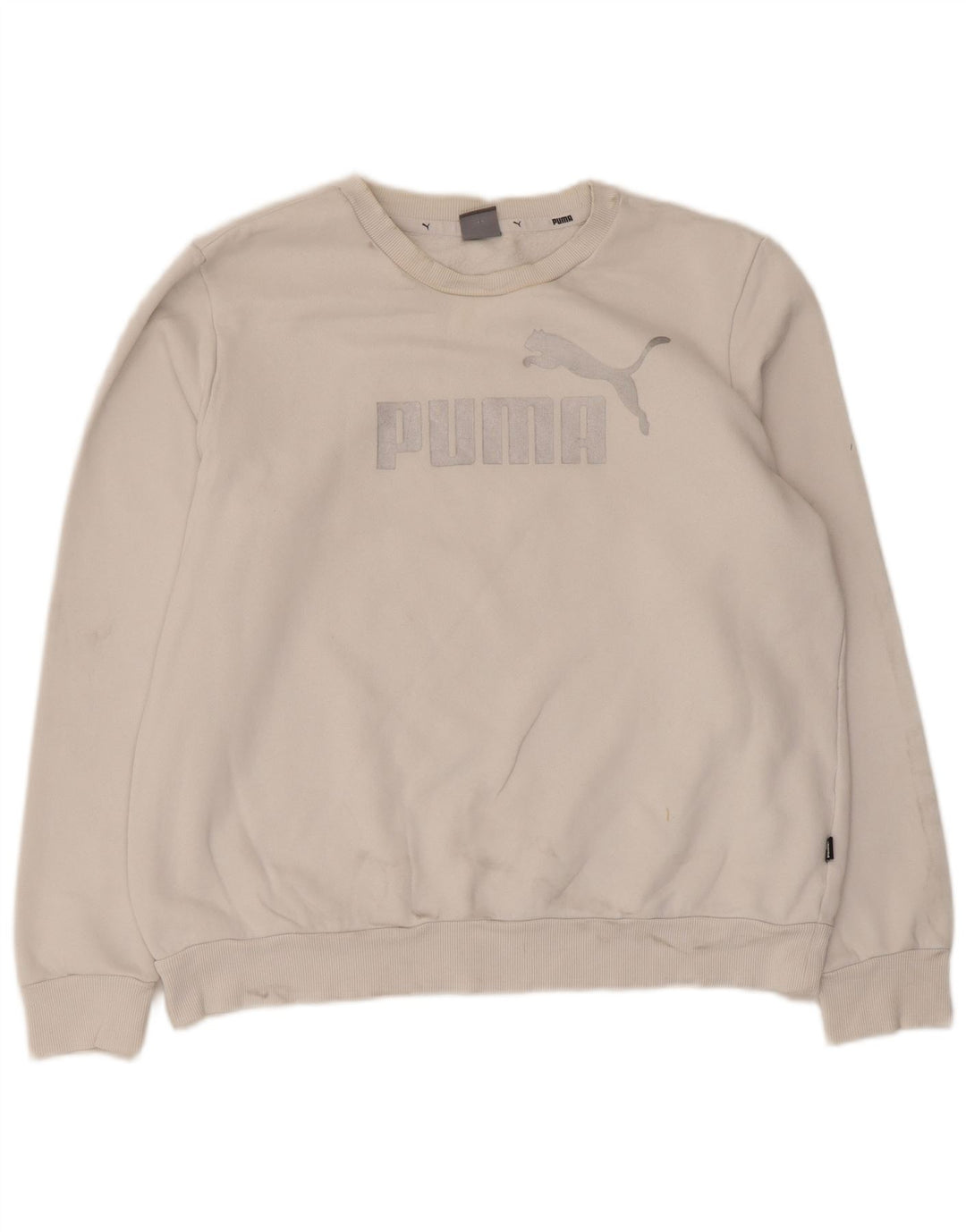 Męska bluza z grafiką Puma, duża, biała, bawełniana