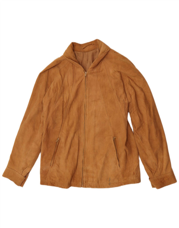 Kurtka zamszowa damska vintage IT 50 XL brązowa skóra
