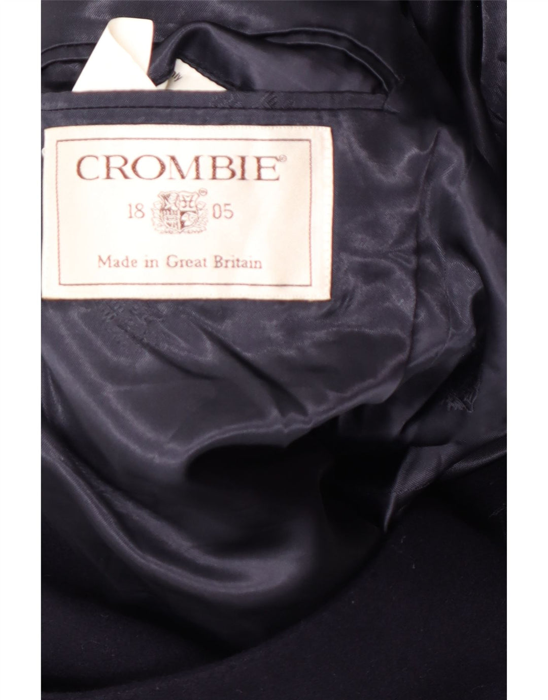 Płaszcz męski CROMBIE UK 40, duży, granatowy, nowy, wełniany, klasyczny