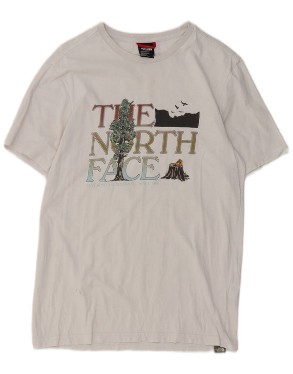 Męski T-shirt z grafiką The North Face, mały, biały, bawełniany