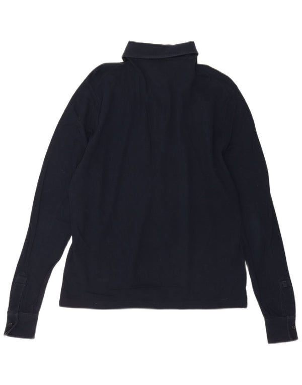 Męska koszulka polo z długim rękawem Tommy Hilfiger, mała, granatowa, bawełniana