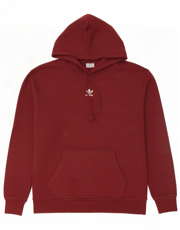 Damska bluza z kapturem Adidas UK 12 Średnia bordowa bawełna