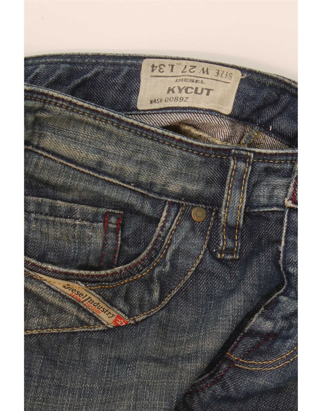 Damskie jeansy Diesel Kycut Straight W27 L30 Niebieskie
