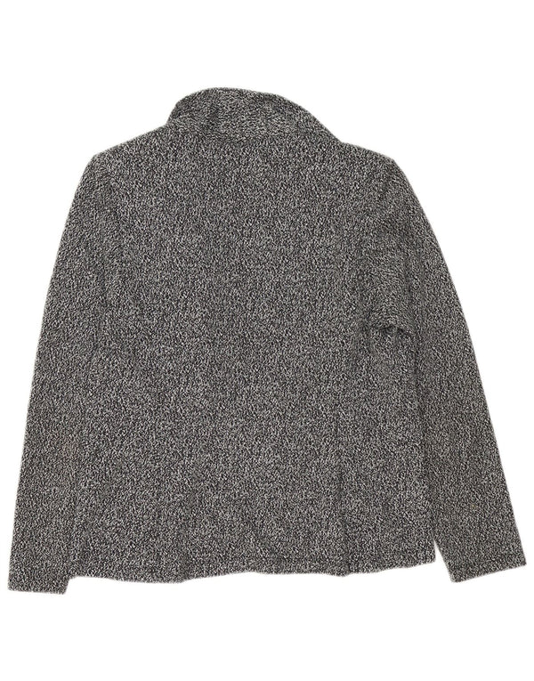 Marks & Spencer Damska dzianinowa marynarka typu open blazer UK 12, średnia, czarna, nakrapiana