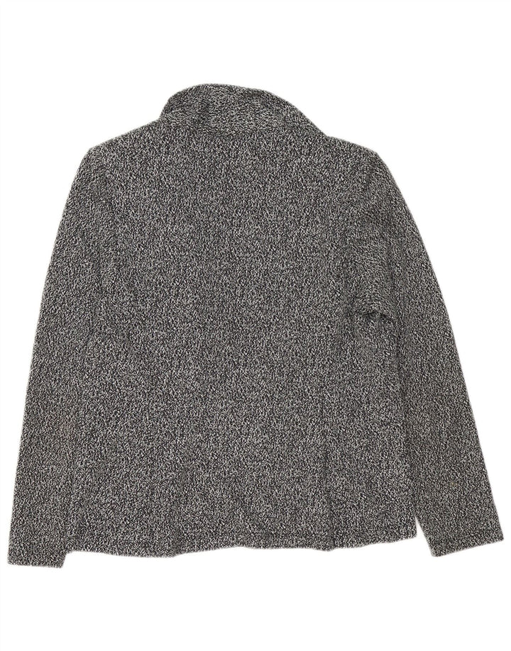 Marks & Spencer Damska dzianinowa marynarka typu open blazer UK 12, średnia, czarna, nakrapiana