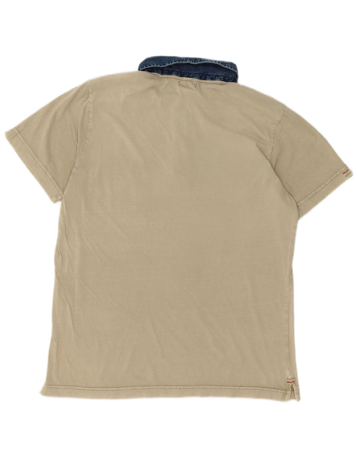 Męska koszulka polo Marlboro Classics z grafiką, duża, zielona, z blokami kolorów