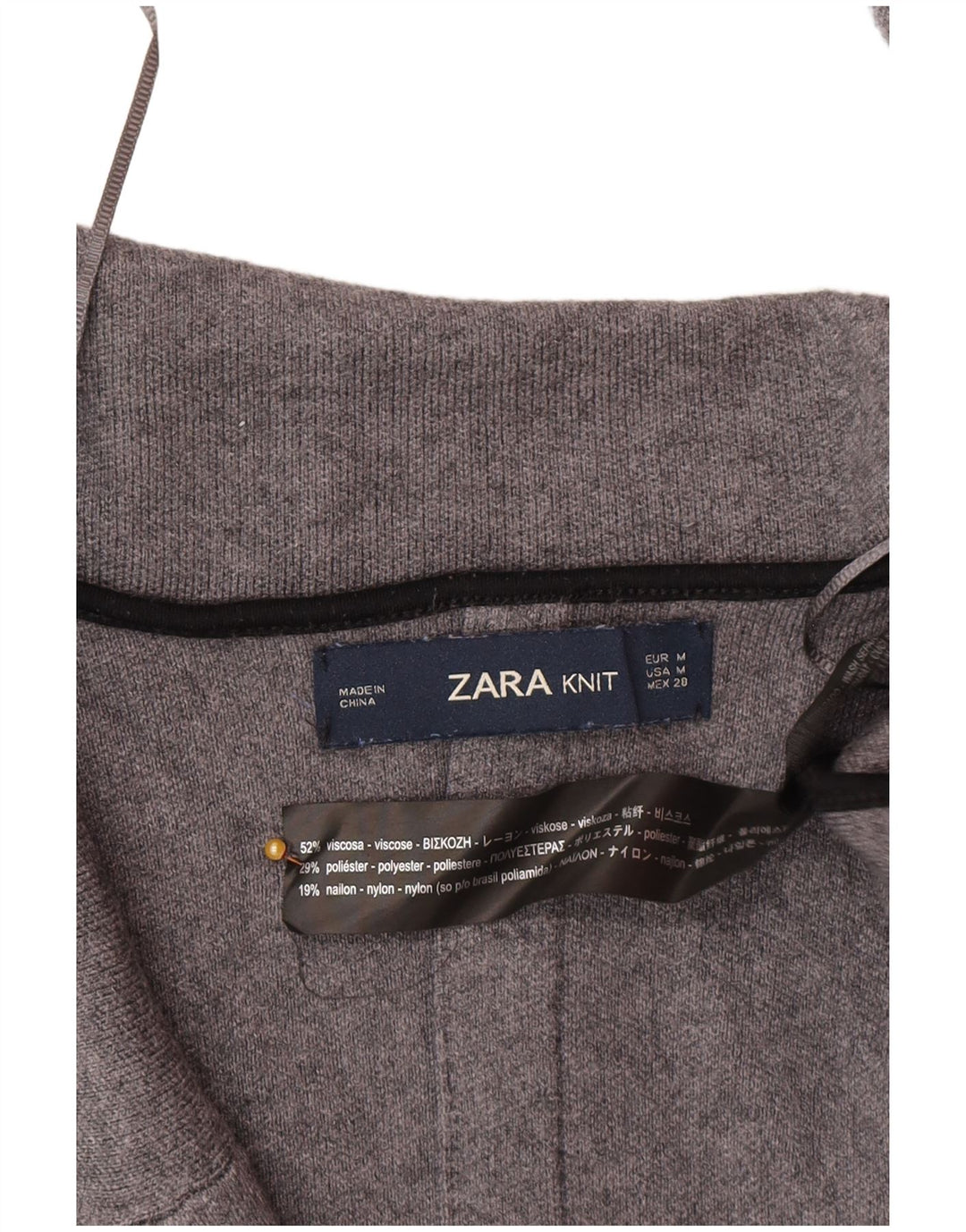 Damski sweter o przedłużonym fasonie Zara UK 14, średnioszara wiskoza