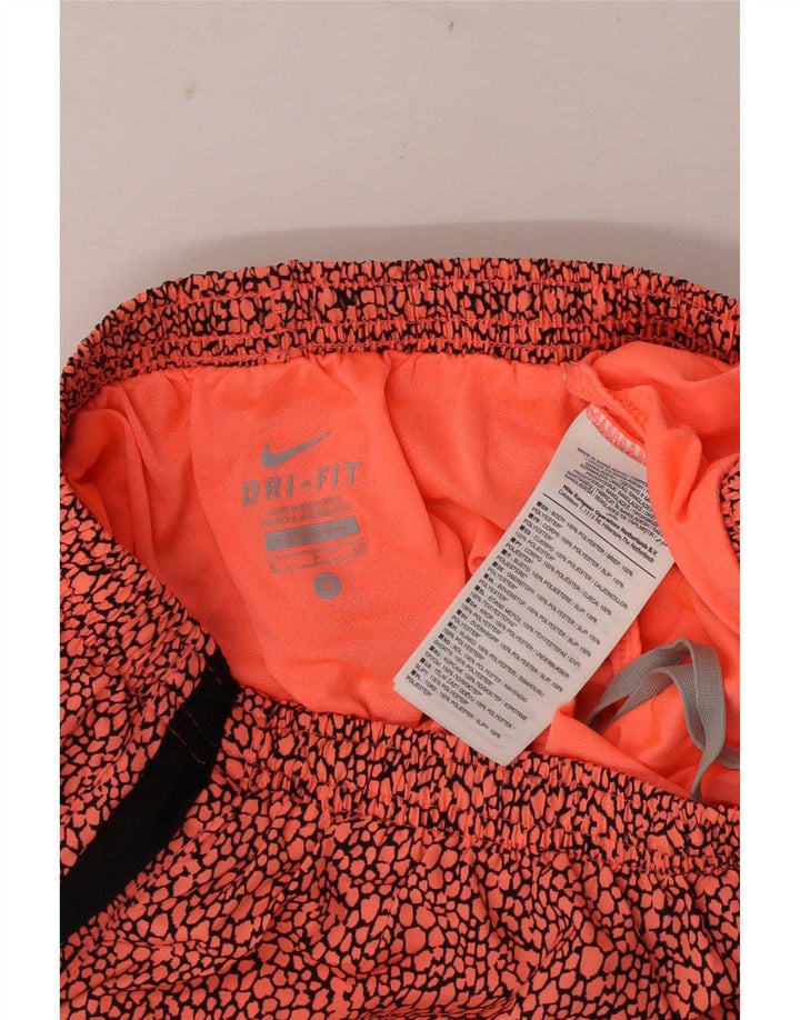 Damskie spodenki sportowe Nike Dri Fit z abstrakcyjnym wzorem UK 10, małe, czerwone, poliestrowe