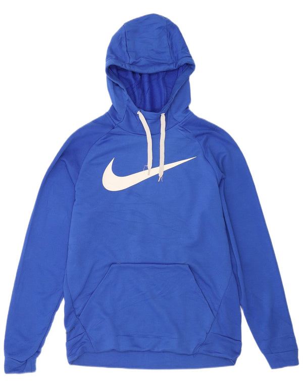 Męski sweter z kapturem Nike Dri Fit Graphic, średni niebieski, poliester