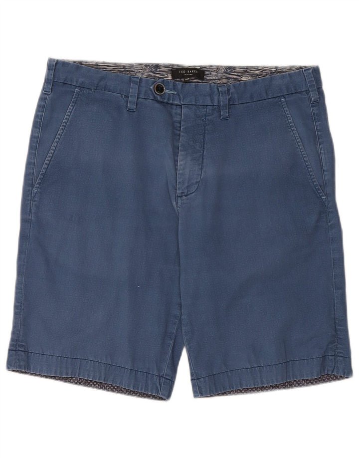 Męskie spodenki chino Ted Baker W32, średnioniebieskie, geometryczne, bawełniane