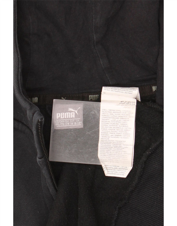 Chłopięcy sweter z kapturem i zamkiem błyskawicznym PUMA, 15-16 lat, czarna bawełna