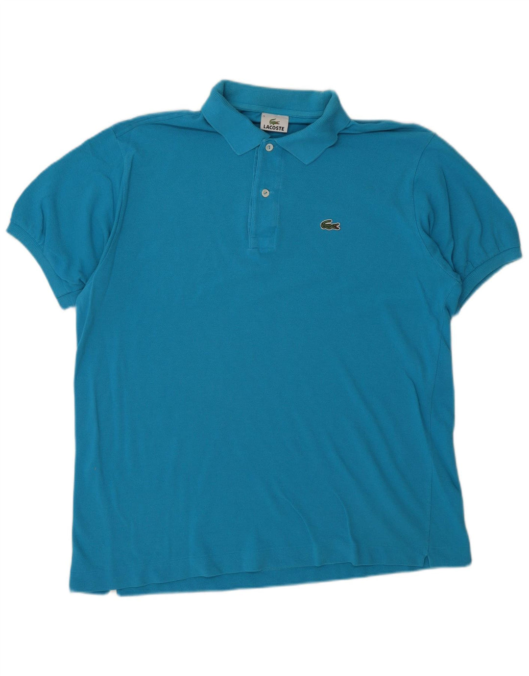 LACOSTE Mens Polo Shirt Size 5 Large Blue Cotton