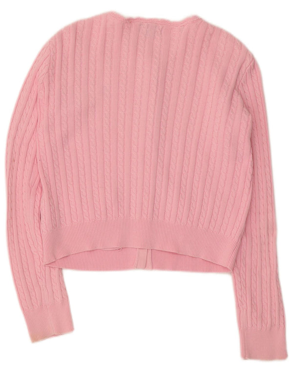 Ralph Lauren Dziewczęcy sweterek typu Crop Cardigan 12-13 lat, duży, różowy, bawełniany