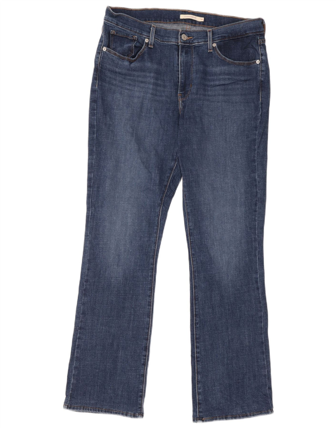 Damskie jeansy Levi's o klasycznym kroju Bootcut, rozmiar 14, duże, W32 L34, niebieska bawełna