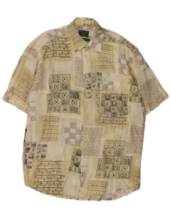 Koszula męska z krótkim rękawem Rodrigo, rozmiar 40 15 1/2, średni patchwork khaki