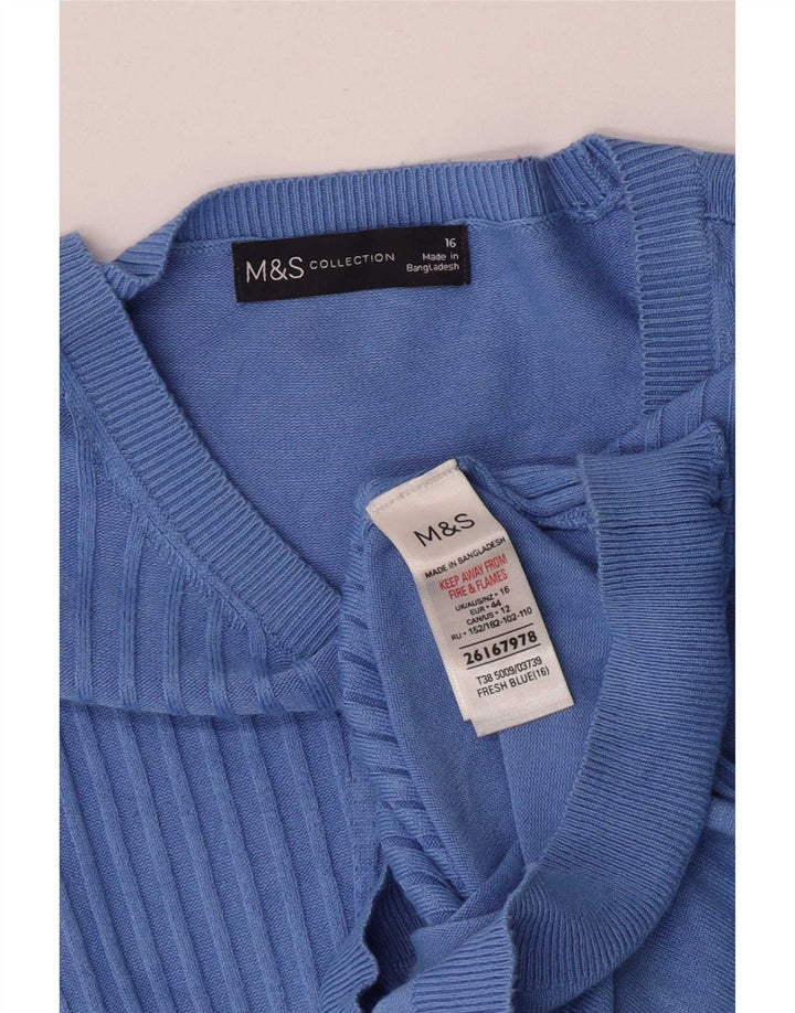 Marks & Spencer Damski sweter z dekoltem w łódkę, UK 16, duży niebieski