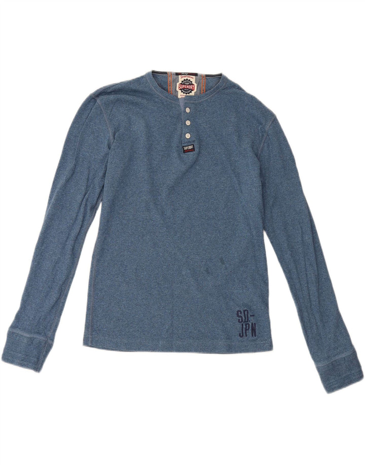 Męski top Superdry z długim rękawem, średnioniebieski, bawełniany
