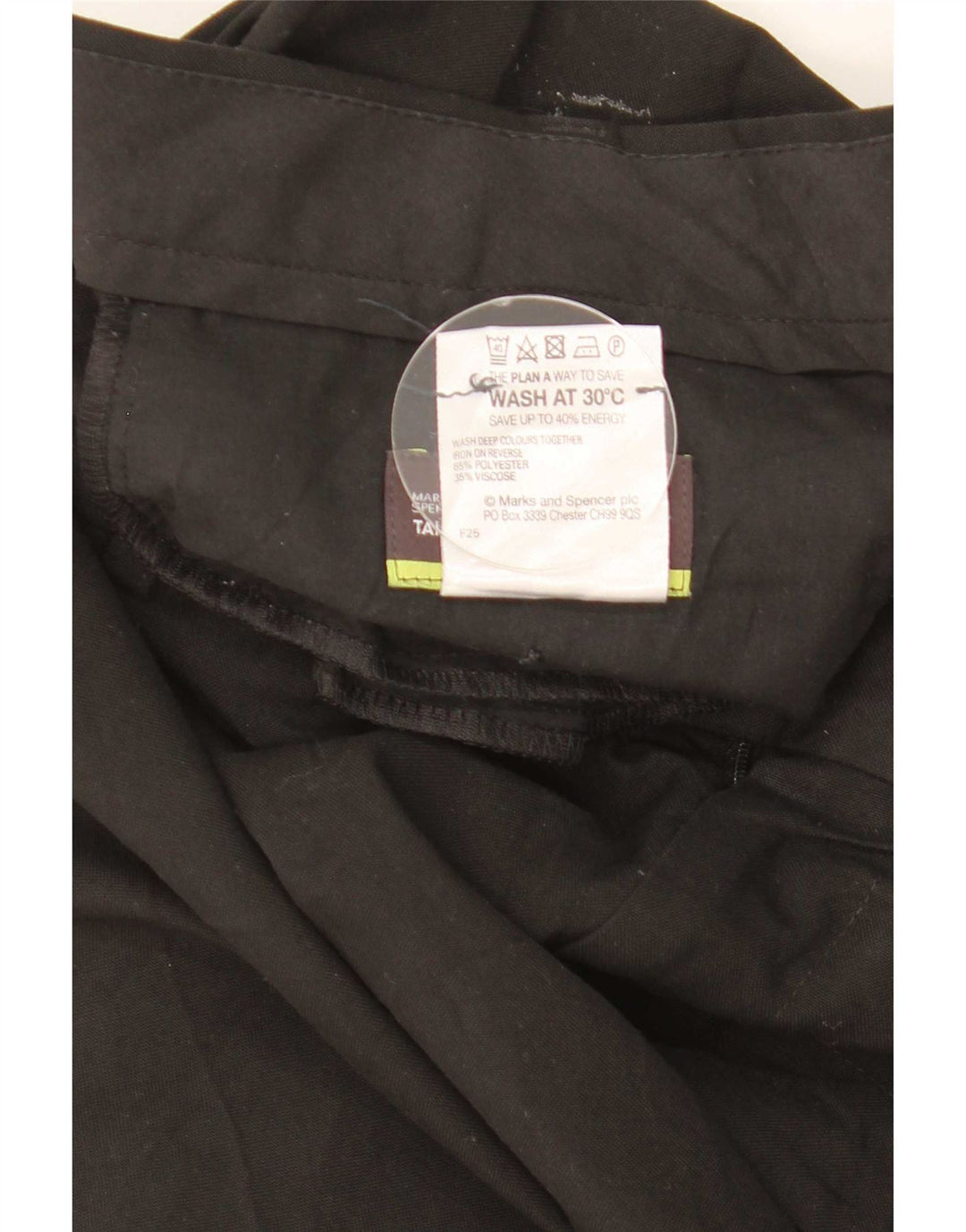 Marks & Spencer Męskie dopasowane proste spodnie garniturowe W40 L31 czarne