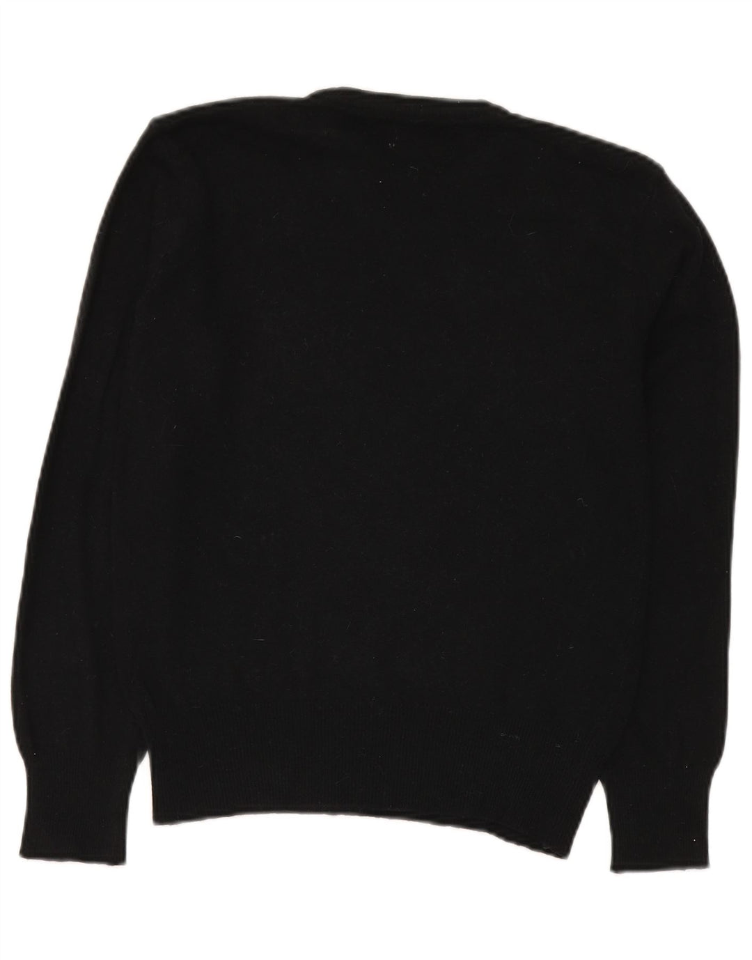 Damski sweter z okrągłym dekoltem Benetton IT 50 XL, czarna wełna