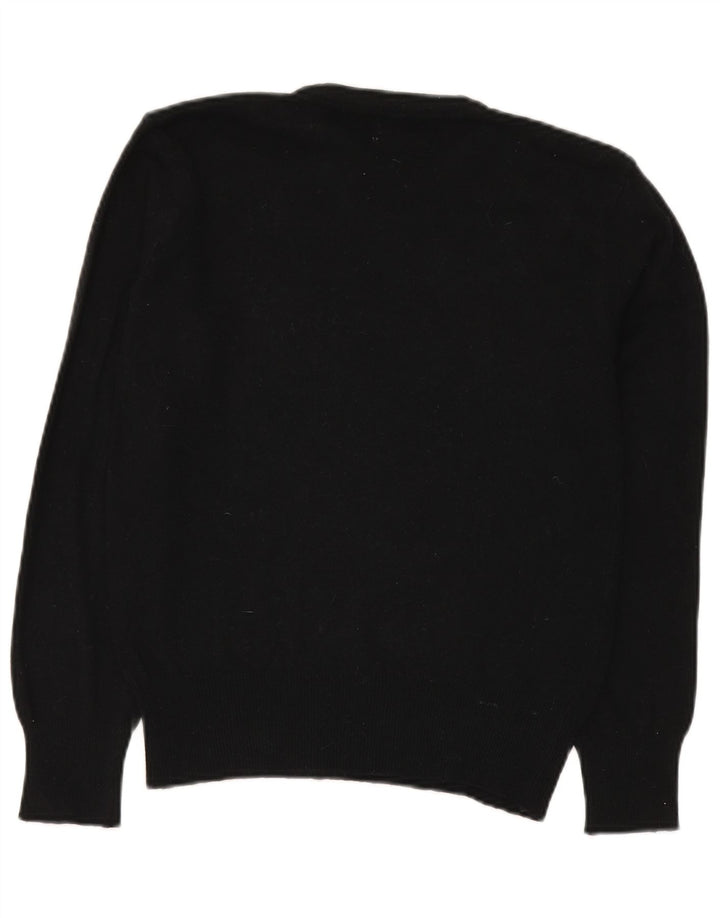 Damski sweter z okrągłym dekoltem Benetton IT 50 XL, czarna wełna