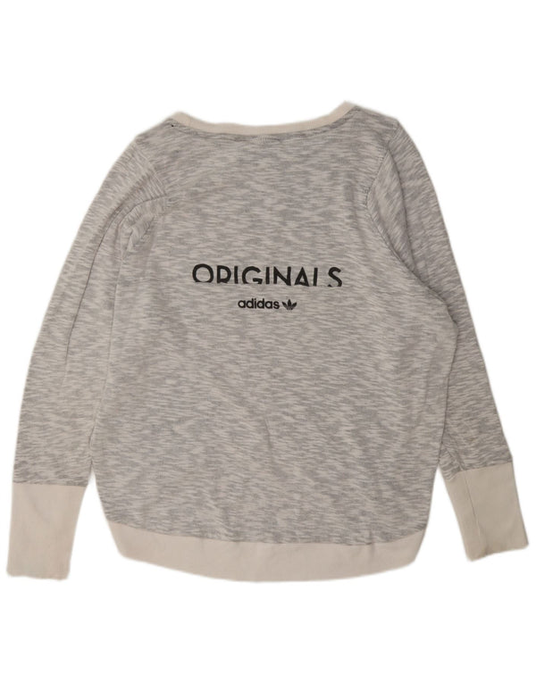 Damska bluza Adidas Graphic Oversize Jumper UK 14, duża, szara, nakrapiana