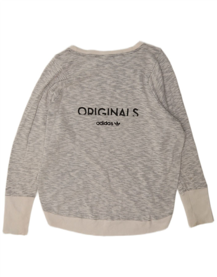 Damska bluza Adidas Graphic Oversize Jumper UK 14, duża, szara, nakrapiana