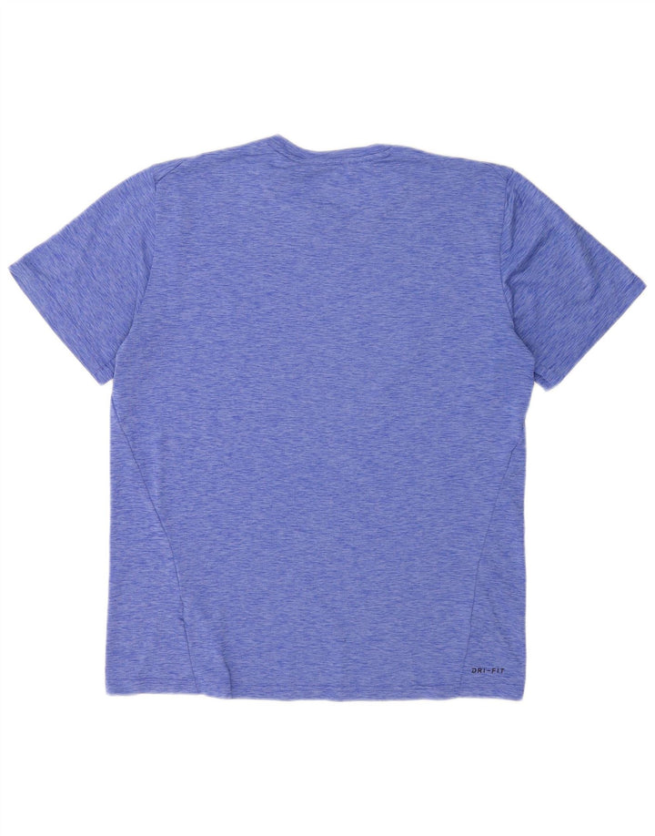 Męski T-shirt Nike Dri Fit, duży, niebieski, nakrapiany poliester