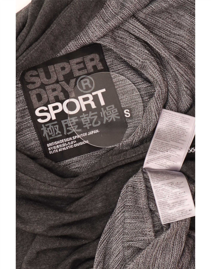 Męski sweter bez rękawów Superdry z kapturem, mały, szary, poliestrowy