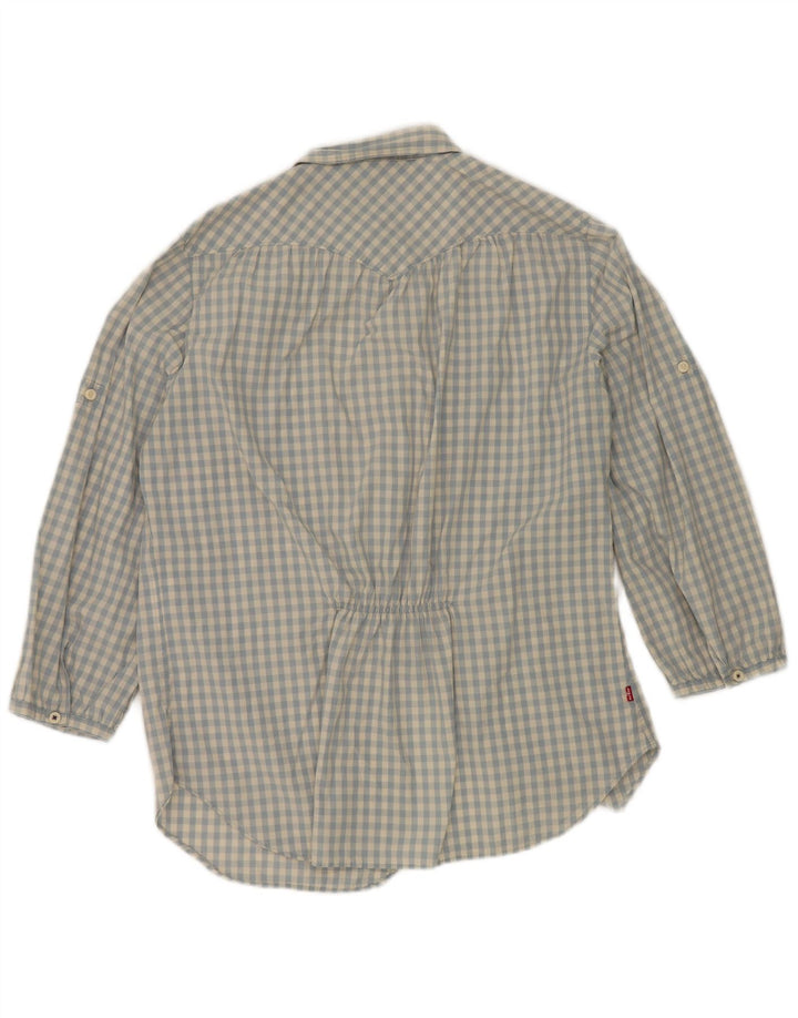 Koszula damska Levi's z rękawem 3/4 UK 16, duża, niebieska bawełniana kratka