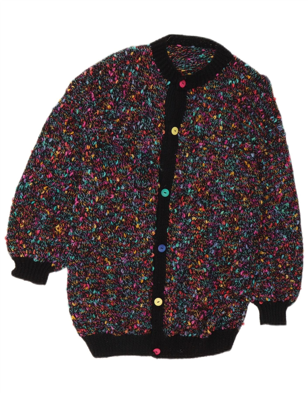 Sweter damski w stylu vintage, UK 14, średni, wielokolorowy, nakrapiany