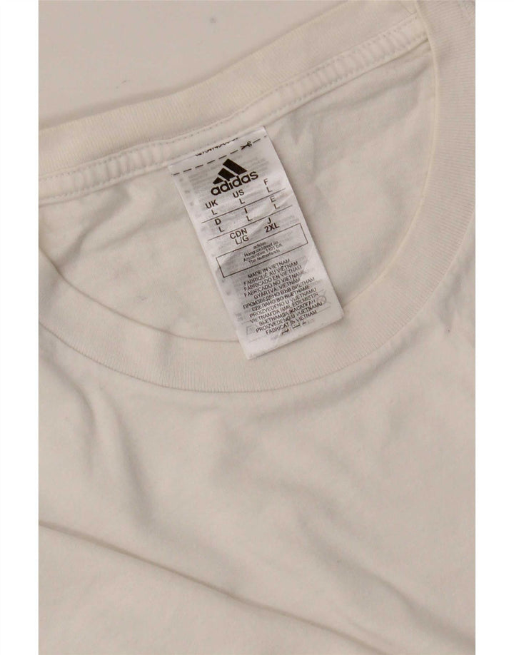 Adidas Męska Koszulka Top Duża Biała Bawełna