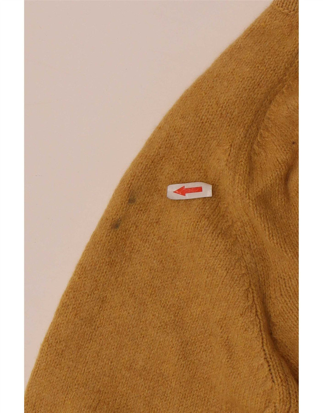 Męski sweter z okrągłym dekoltem Zara XL, żółta wełna