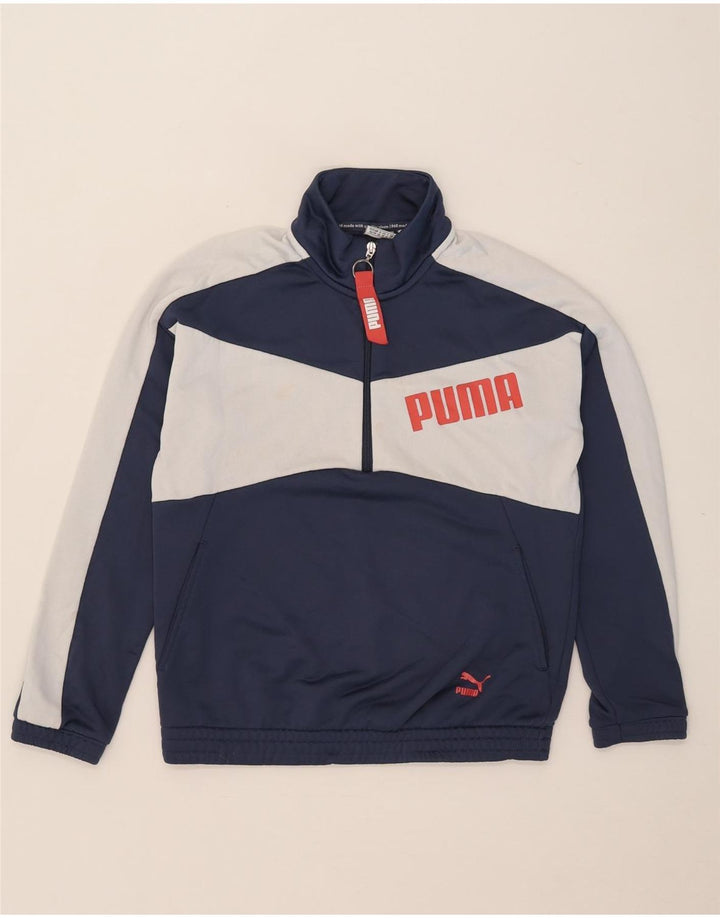 Damski sweter z grafiką PUMA UK 8, mały, granatowy, z blokami kolorów