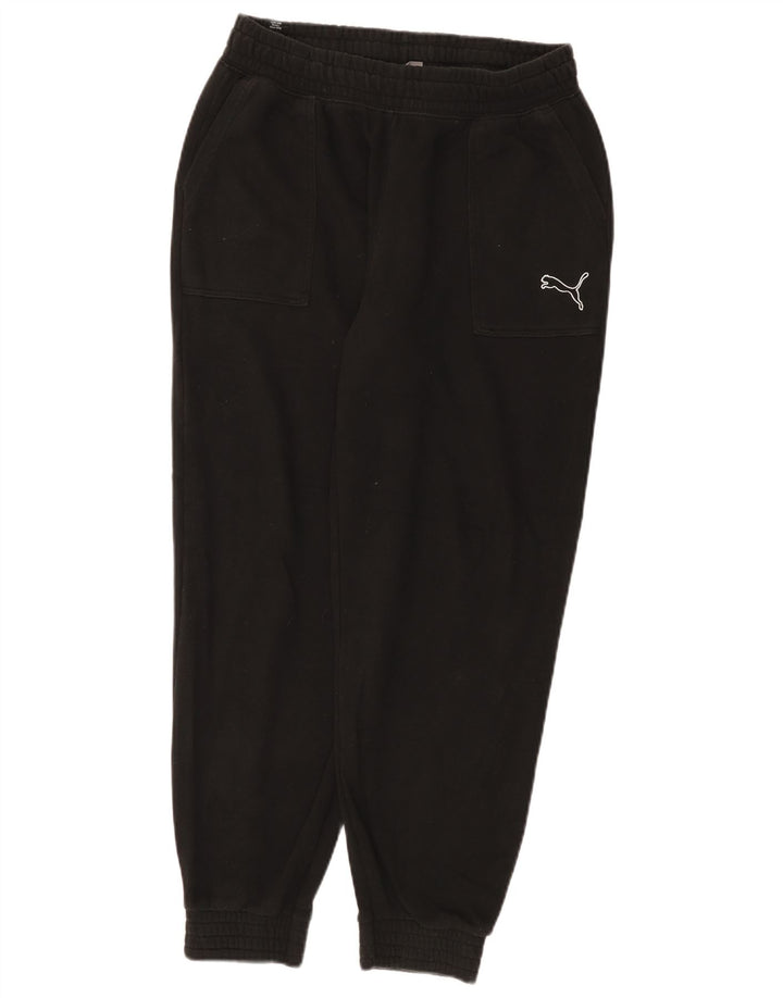 Męskie spodnie dresowe Puma Joggers, średnia czarna bawełna